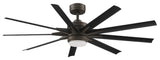 Odyn Ceiling Fan, Matte Greige With Black Blades, 64"