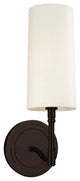 Dillon, One Light Wall Sconce, Old Bronze Finish, Off White Linen Shade