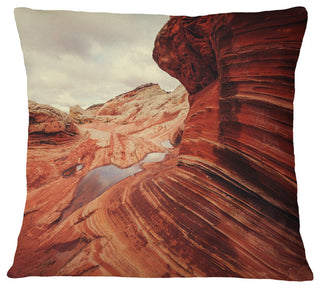 Vermillion Cliffs At Dawn View Landscape Printed Throw Pillow, 18"x18"