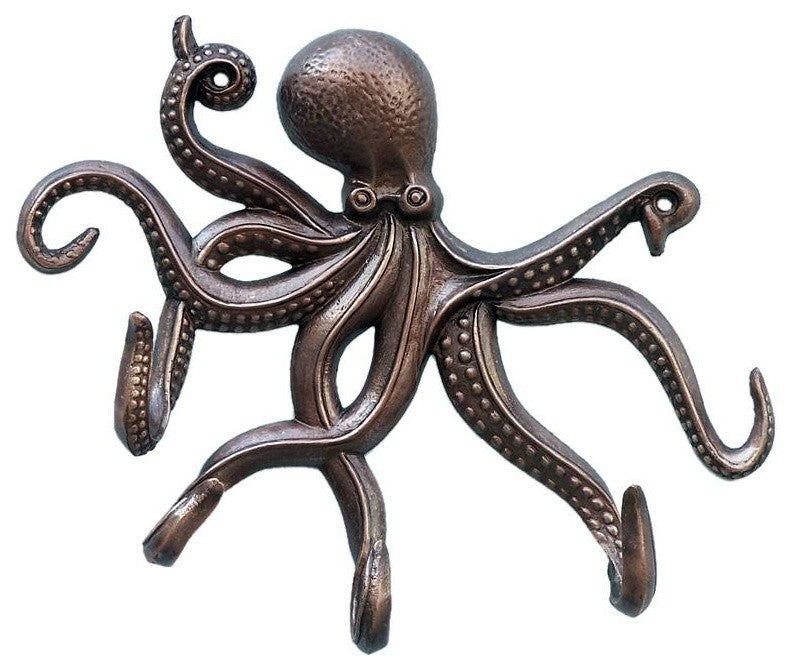 Antique Copper Octopus Hook 11"