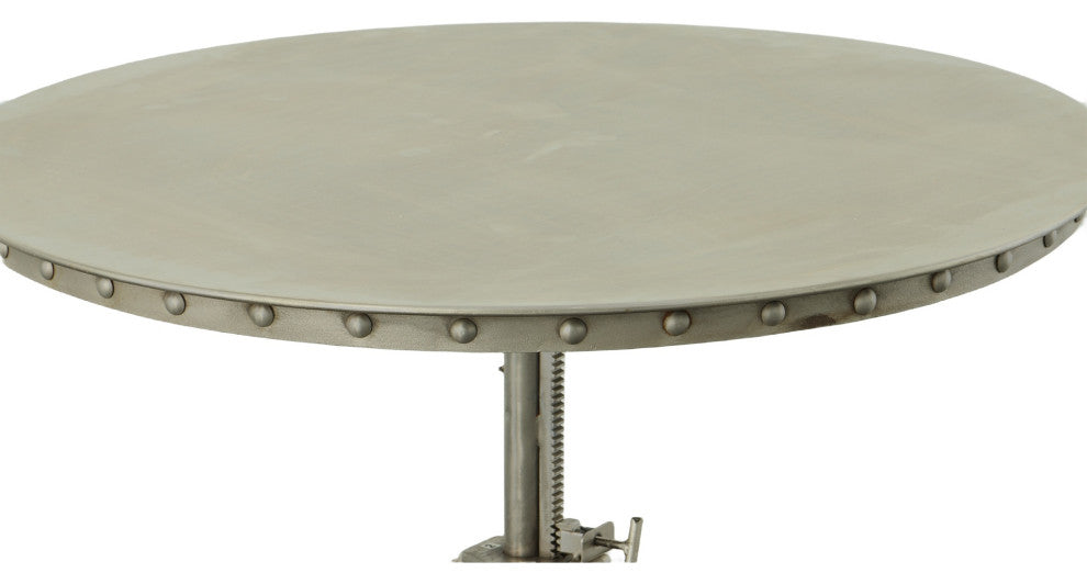 Mundra Adjustable Crank Table, Antique Nickel