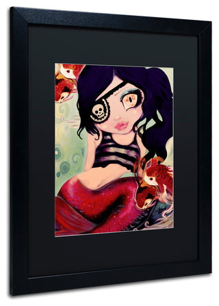 Natasha Wescoat 'Mermaid Pirate' Art, Black Frame, Black Mat, 16x20