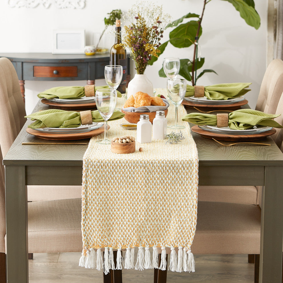 Honey Gold Woven Table Runner 15x108