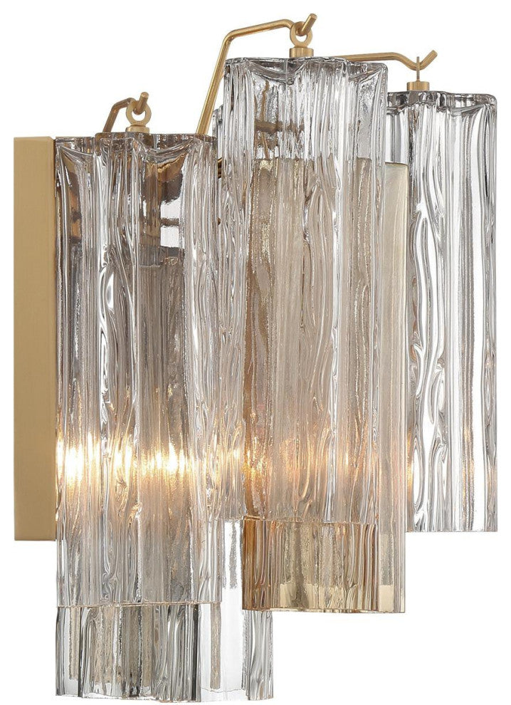 CRYSTORAMA Addis 2 Light Aged Brass Wall Mount
