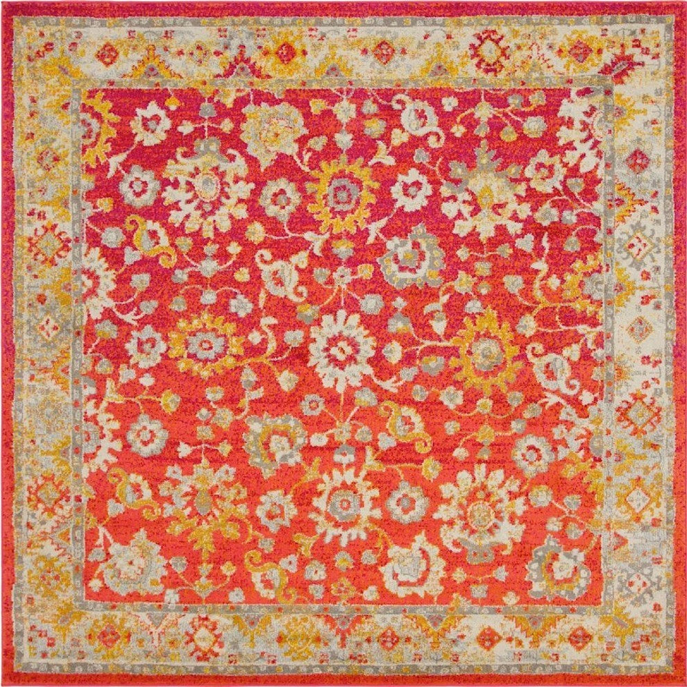Traditional Penelope 8' Square Brick Area Rug