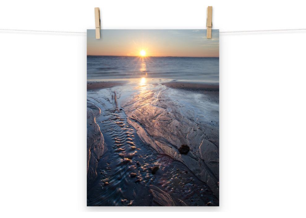 Low Tide Ravine Landscape Photo, Beach Unframed Wall Art Print, 12" X 16"