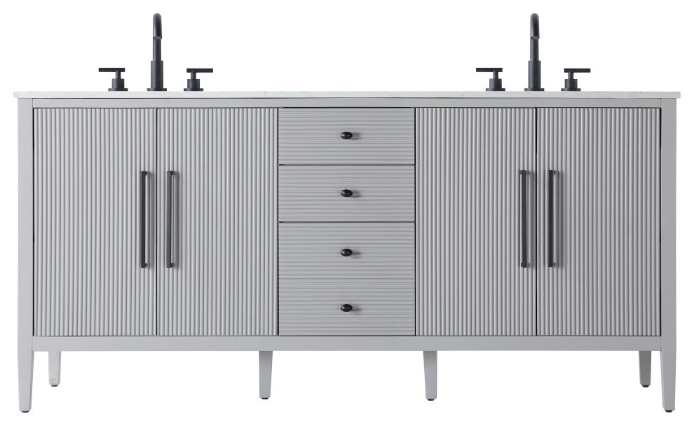 Home Living 72" Double Bathroom Vanity, Grey