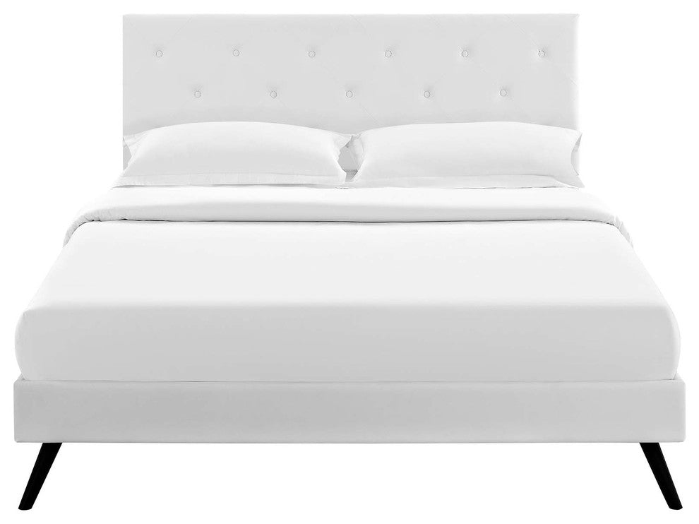 Tarah Queen Platform Bed with Round Splayed Legs