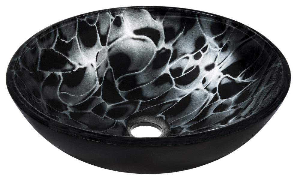 Tartaruga Hand Painted Tempered Glass Vessel Bathroom Sink