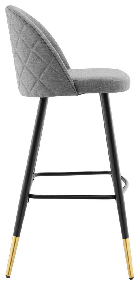 Cordial Fabric Bar Stools - Set of 2-Light Gray