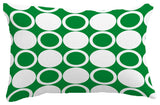 Small Modcircles Geometric Print Throw Pillow With Linen Texture, Green, 14"x20"