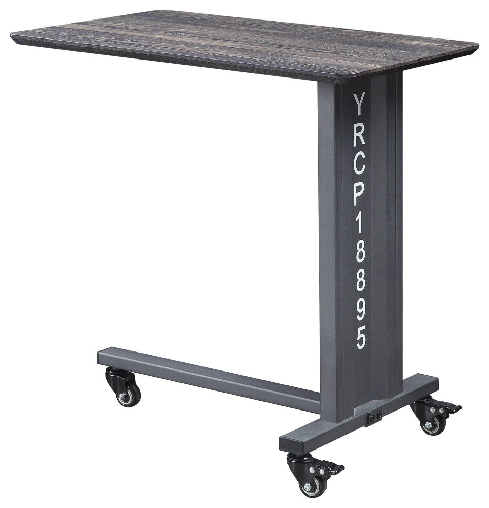 ACME Cargo Accent Table WithWall Shelf, Gunmetal