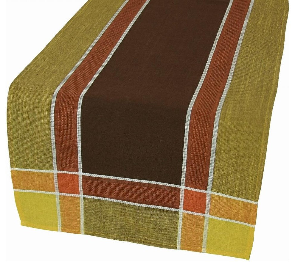 Riviera Table Linens 15"x36" Table Runner, Coffee