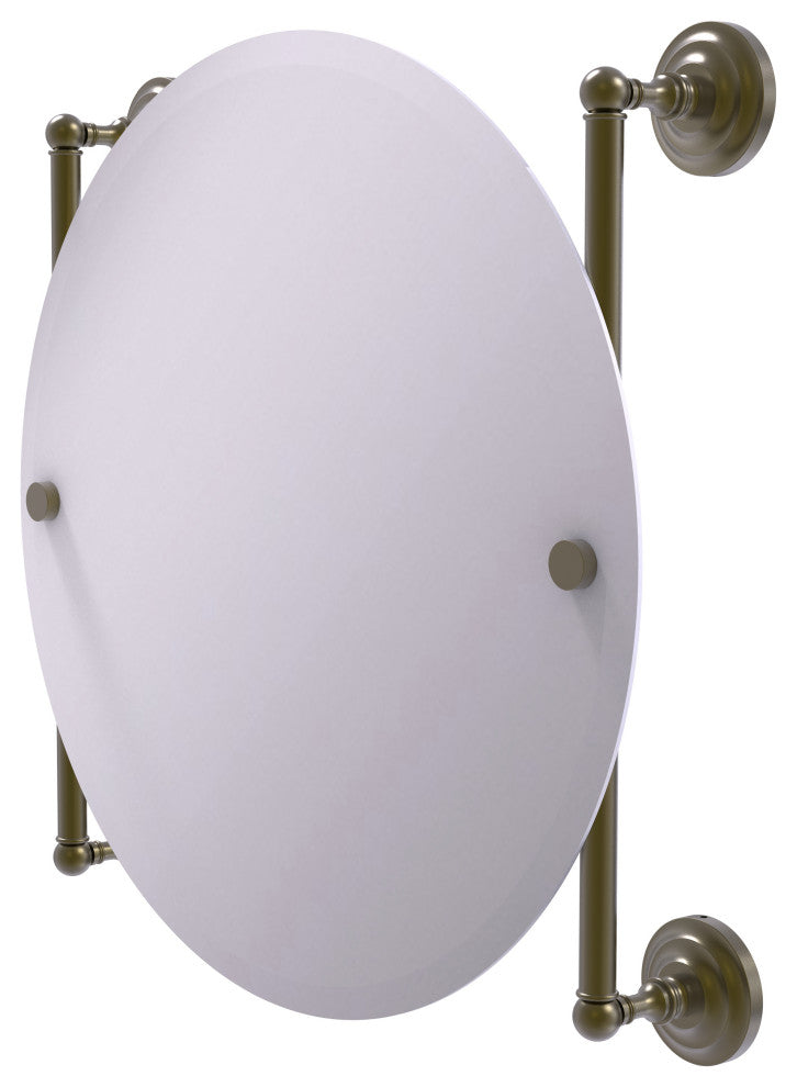 Allied Brass Que New Collection Round Frameless Rail Mounted Mirror