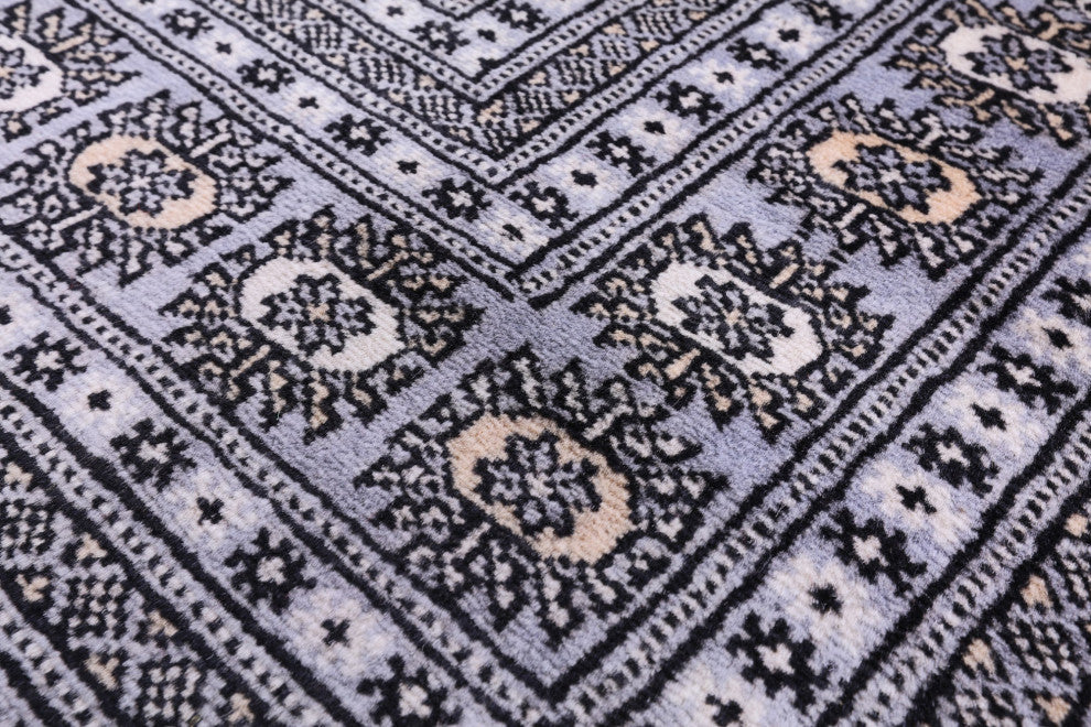 Hand Knotted Silky Bokhara Wool Rug 9' 2" X 11' 7" - Q13786