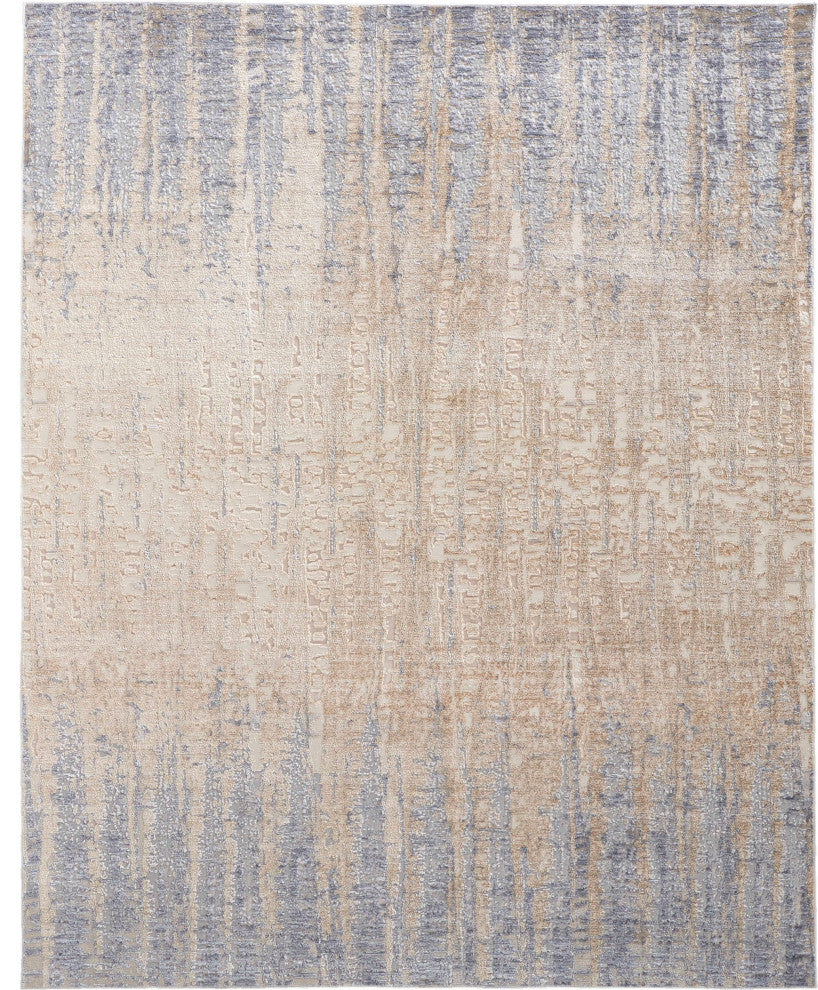 Corben R39G9 Transitional/Industrial Rug, Blue/Beige, 4'x6'