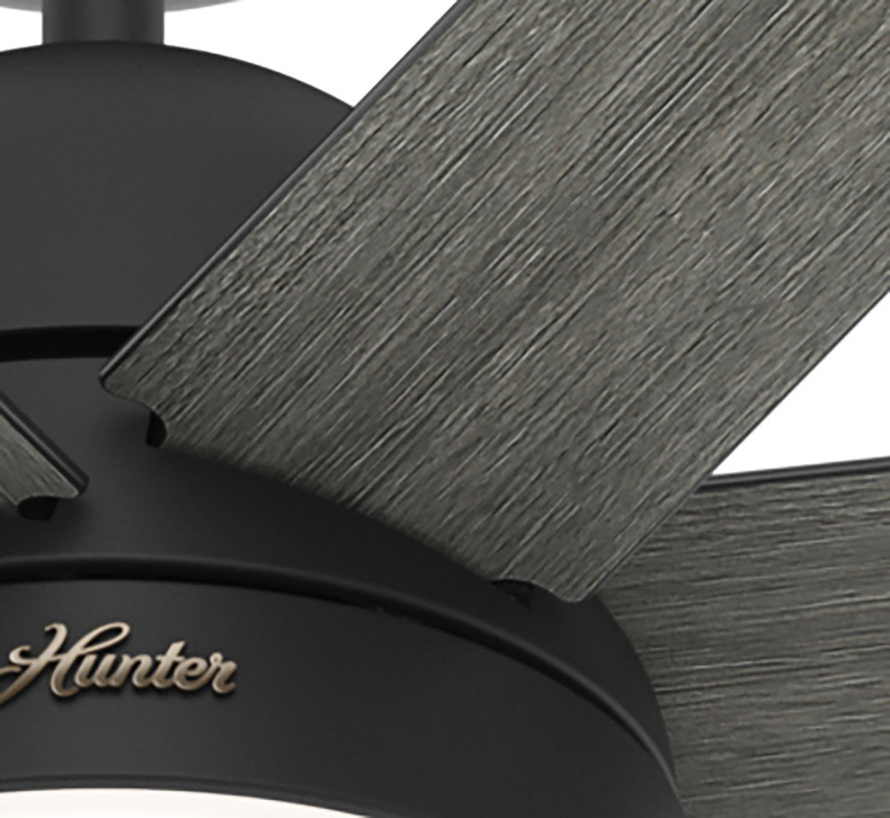Hunter 60" WiFi Phenomenon Matte Black Ceiling Fan With LED Light, Wall Control