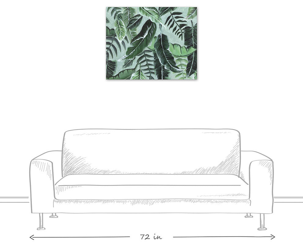 Green Shades Tropical Palm Leaves 24x30 Canvas Wall Art