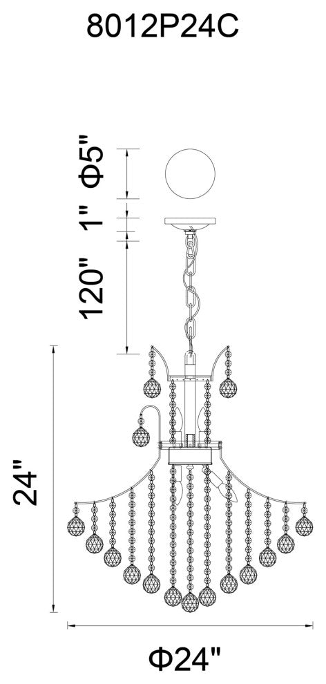 Princess 10 Light Down Chandelier With Gold Finish