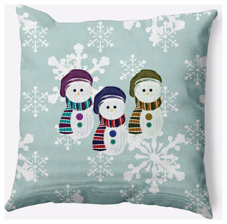 Sock Snowmen Decorative Throw Pillow, Green-Gray, 26"x26"