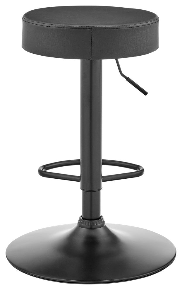 Dax Backless Dark Gray Faux Leather Adjustable Bar Stool