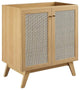 Modway Soma 30" Adjustable Shelf Wood Bathroom Vanity Cabinet in Oak