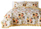 Benzara BM293498 Twin Quilt Set With Pillow Sham, Cotton, Ruffled Border, Gold