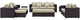 Espresso Beige Convene 9-Piece Outdoor Patio Sofa Set