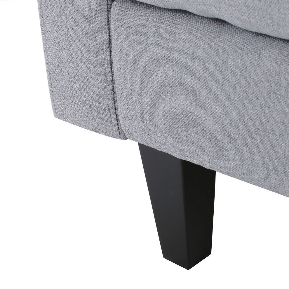 GDF Studio 7-Piece Carolina Versatile Fabric Sectional Couch, Light Gray