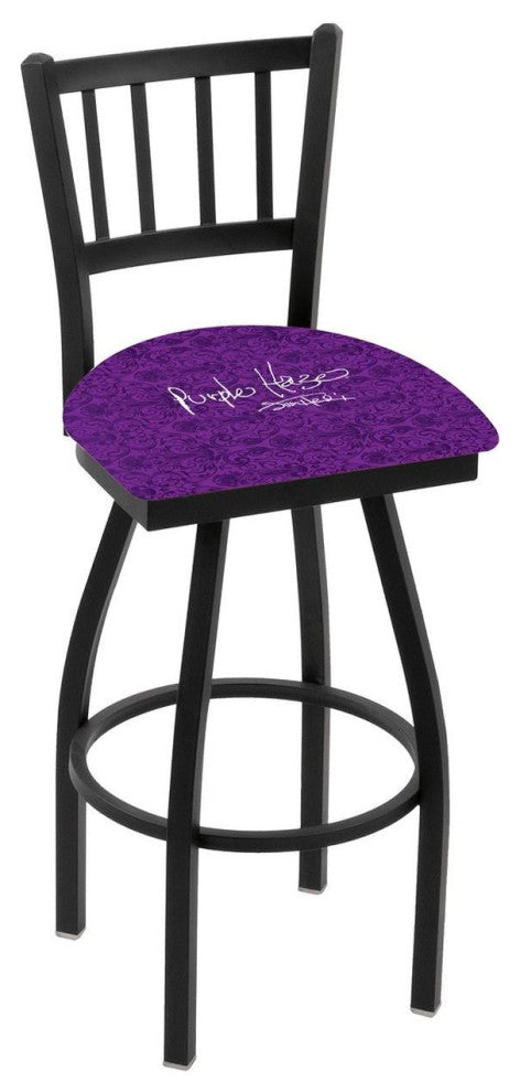 Holland L018 Jimi Hendrix Purple Haze 30" Swivel Bar Stool - Black
