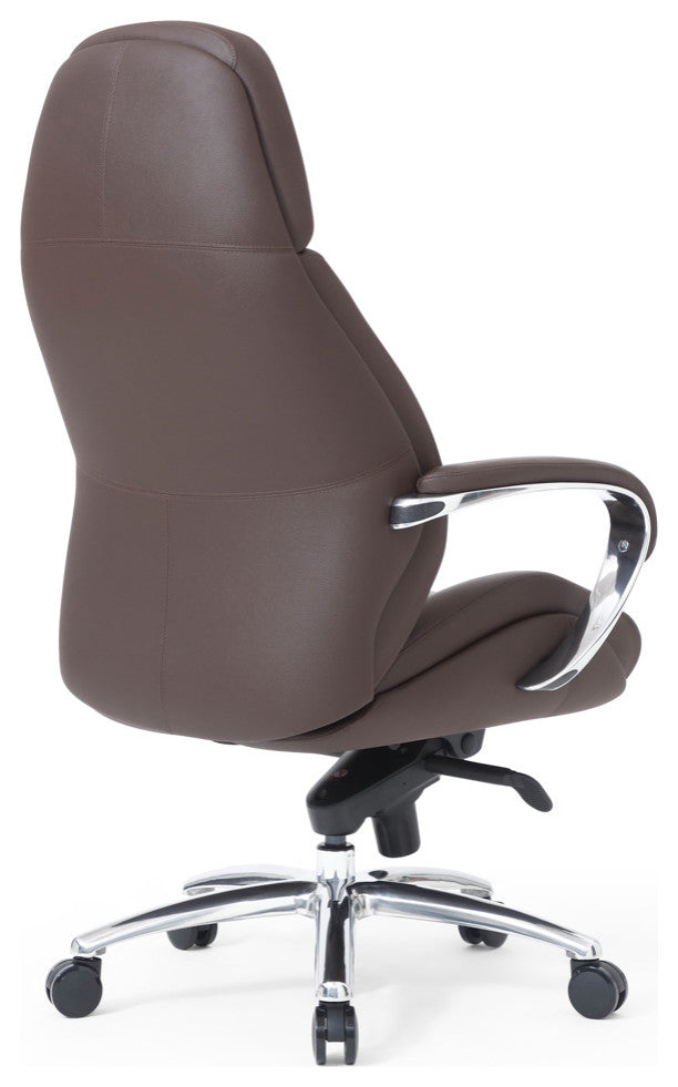 Gates Fully Reclining Adjustable Executive Chair Soft Top Grain Leather, Dark Brown
