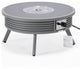 Leisuremod Walbrooke Patio Round Fire Pit Table With Aluminum Slats Frame, Gray