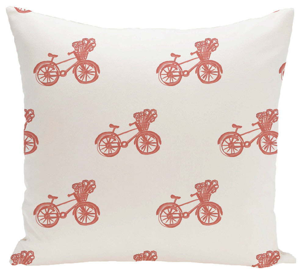 Bicycles! Geometric Print Pillow, Seed, 16"x16"