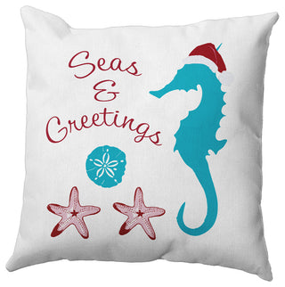 Seas and Greetings Accent Pillow, Turquoise, 16"x16"