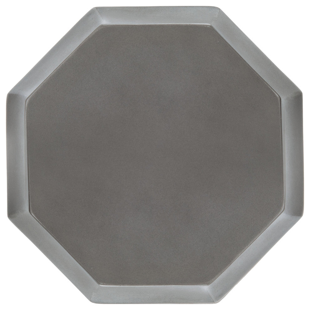 Safavieh Indoor-Outdoor Klaudia Concrete Accent Table Dark Grey