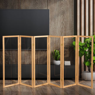 4' Tall Clear Screen, Natural, 6 Panels or More