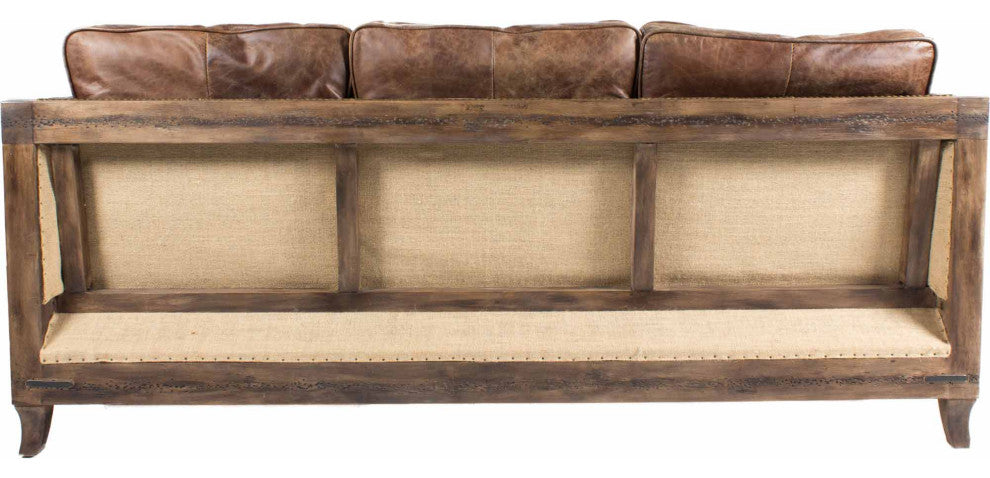 First of A Kind Darlington Sofa Grazed Brown Leather