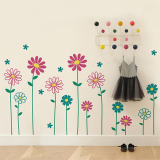 Daisy Flower Wall Decals, Color Scheme C