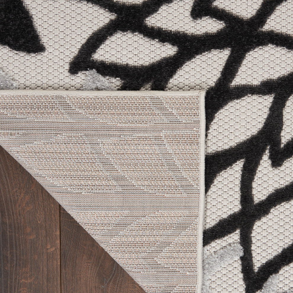 Nourison Aloha 6' x 9' Black White Tropical Area Rug
