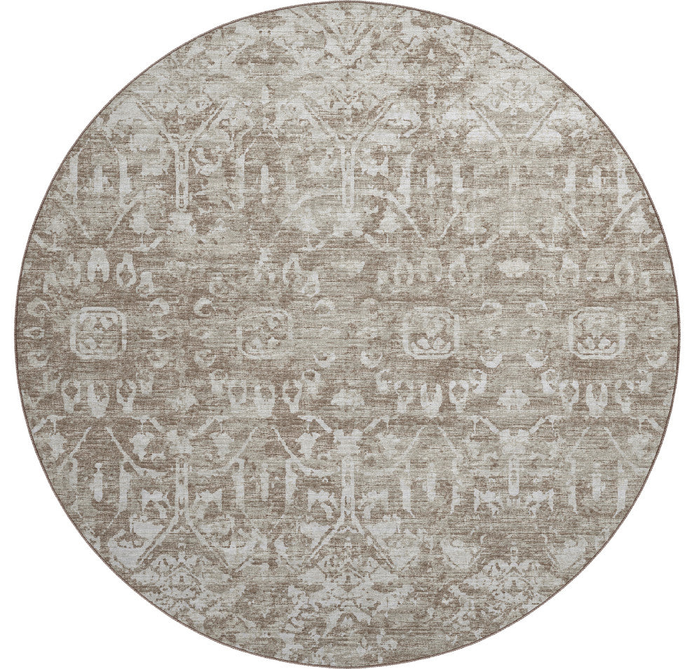 Aberdeen AB1 Mushroom 8' x 8' Round Rug