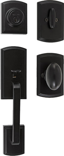 Delaney Hardware Visconti Series Residential Single Cylinder Handle Set, Black