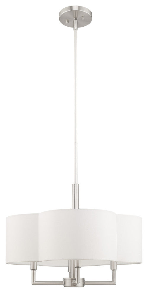 Livex Lighting Brushed Nickel 4-Light Pendant Chandelier