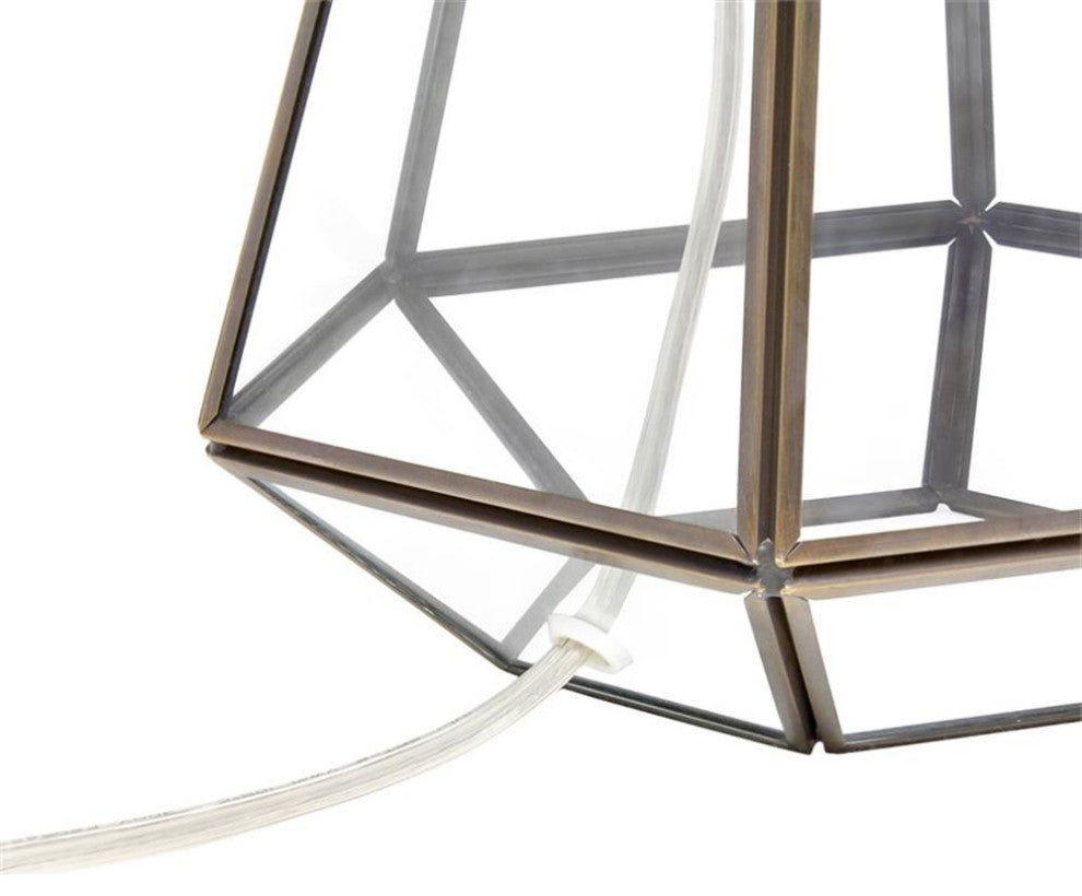Elegant Designs Glass and Brass Pyramid Table Lamp