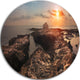 Rocky African Coast Panorama, Beach Disc Metal Wall Art, 36"