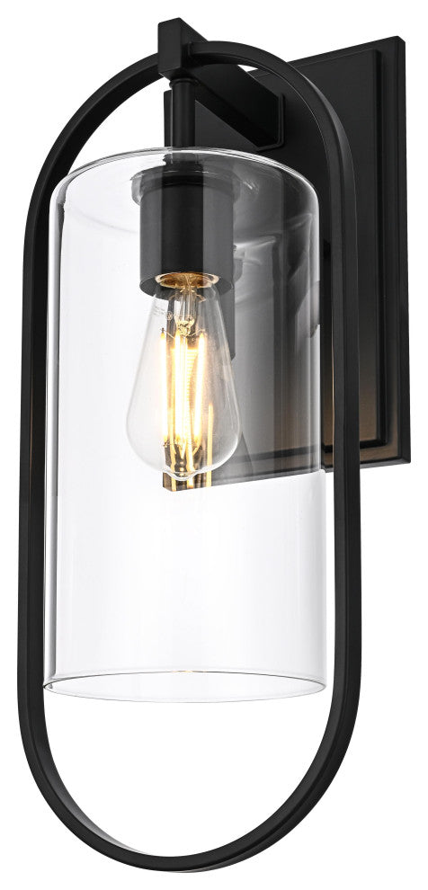 Home Living 8" Outdoor Wall Sconce, Black