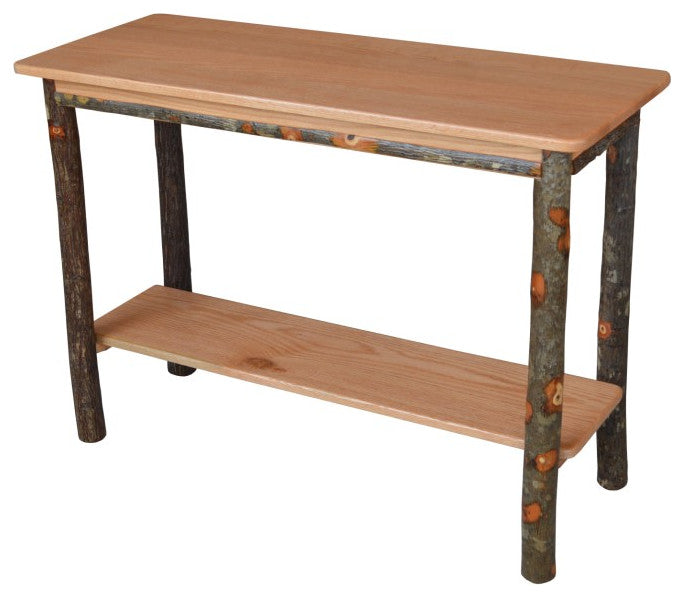 Hickory Console Table, Natural Finish