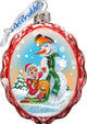 Keepsake Playing Snowman Scenic Glass Ornament