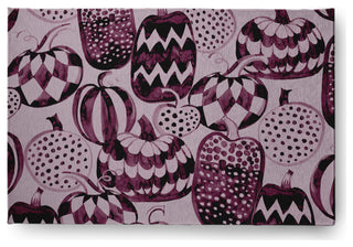 Pumpkins Galore Fall Design Chenille Area Rug, Purple, 4'x6'