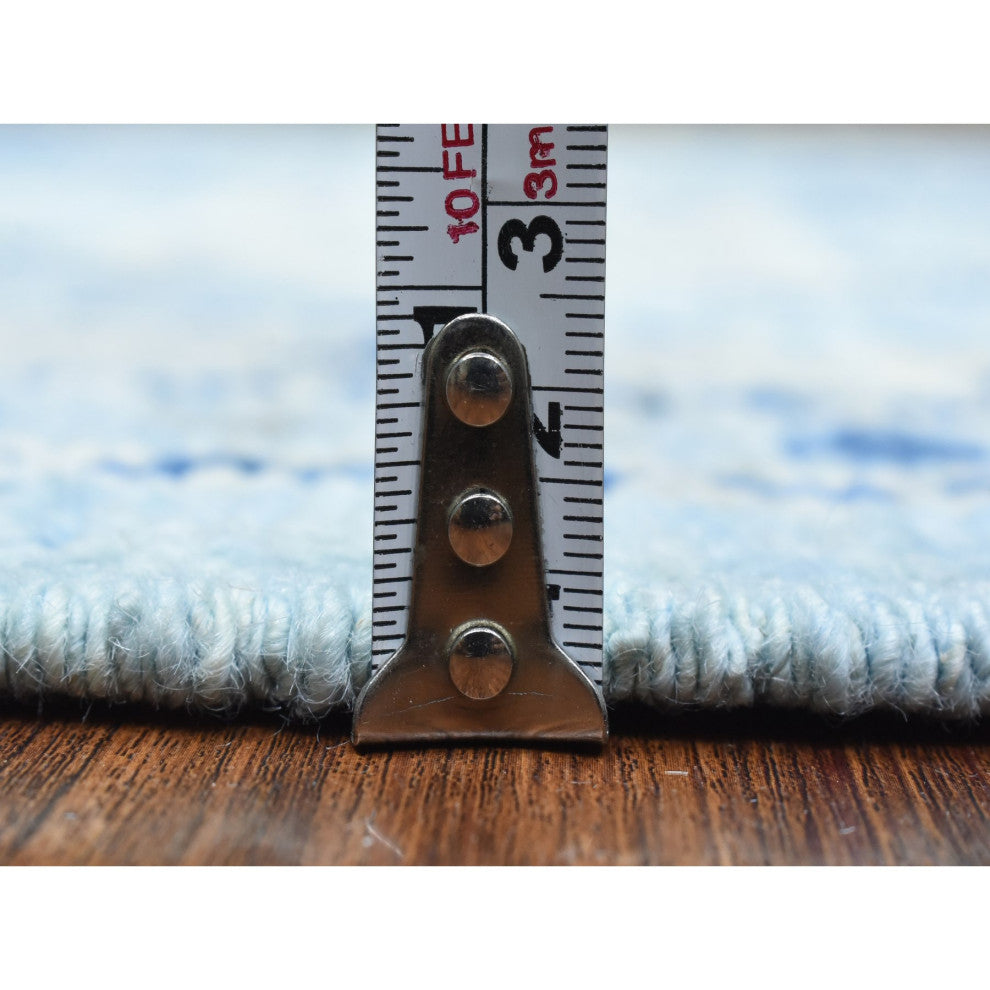 Colorful Hand Knotted Inspired Large Elements Soft Wool Oriental Rug, 4'0"x5'9"