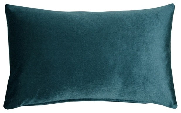 Pillow Decor - Corona Velvet Throw Pillow, Teal, 12"x20"